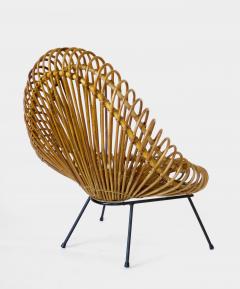  Janine Abraham Dirk Jan Rol Janine Abraham and Dirk Jan Rol French Rattan Lounge Chair for Edition Rougier - 1211466