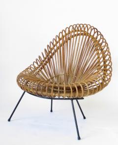  Janine Abraham Dirk Jan Rol Janine Abraham and Dirk Jan Rol French Rattan Lounge Chair for Edition Rougier - 1211473