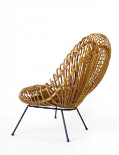  Janine Abraham Dirk Jan Rol Janine Abraham and Dirk Jan Rol French Rattan Lounge Chair for Edition Rougier - 1211474