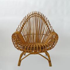  Janine Abraham Dirk Jan Rol Large Italian 1950s Bamboo and Wicker Armchair - 3879071