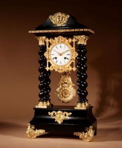  Japy Freres Unusual French Ebonised And Gilded Portico Mantel Clock Circa 1870 - 3264573
