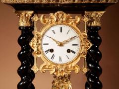  Japy Freres Unusual French Ebonised And Gilded Portico Mantel Clock Circa 1870 - 3264585