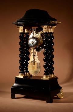  Japy Freres Unusual French Ebonised And Gilded Portico Mantel Clock Circa 1870 - 3264587