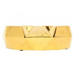  Jaru Jaru Bowl Ashtray Ceramic Metallic Gold Faceted Signed - 2777706