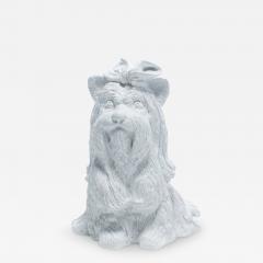  Jaru Jeff Koons Style Midcentury Modern White Ceramic Yorkshire Terrier Dog Sculpture - 4795932
