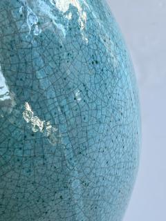  Jaru Large Jaru of California Ceramic Vase with Cerulean Blue Crackle Glaze - 4486930