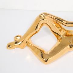  Jaru Mid Century Gold Plated Ceramic Sculpture of a Reclining Woman Signed Jaru - 4827182