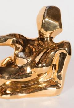  Jaru Mid Century Modernist 24 Karat Gold Plate Sculpture of a Woman in Repose by Jaru - 1648505