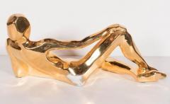  Jaru Mid Century Modernist 24 Karat Gold Plate Sculpture of a Woman in Repose by Jaru - 1648507