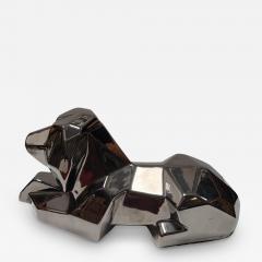  Jaru Rare Signed Jaru Silver Cubist Pottery Dog Sculpture - 4333584