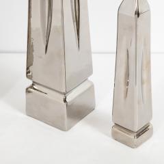  Jaru Set of Three Mid Century Modern Platinum Plated Obelisk Sculptures Signed Jaru - 1648813