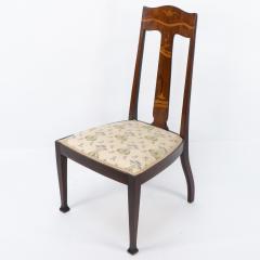  Jas Shoolbred Co Jas Shoolbred Arts Crafts Mahogany Rosewood Chair with Stylised Floral Inlay - 4183350