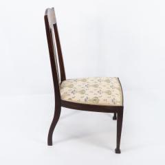  Jas Shoolbred Co Jas Shoolbred Arts Crafts Mahogany Rosewood Chair with Stylised Floral Inlay - 4183352
