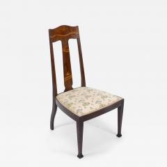  Jas Shoolbred Co Jas Shoolbred Arts Crafts Mahogany Rosewood Chair with Stylised Floral Inlay - 4221866