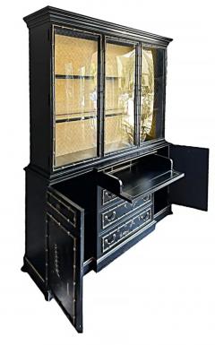  Jasper Furniture Company Jasper Chinoiserie Breakfront Secretary Gilt Lacquer Bubble Glass - 3521913
