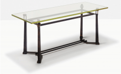  Jean Blasset Andr Guggiari Blasset et Gugarry refined Neo classical coffee table with glass top - 1773281