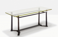  Jean Blasset Andr Guggiari Blasset et Gugarry refined Neo classical coffee table with glass top - 1773282