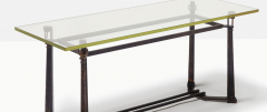  Jean Blasset Andr Guggiari Blasset et Gugarry refined Neo classical coffee table with glass top - 1773284