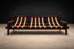  Jean Gillion Brazilian Modern Leather Sofa in Rosewood Leather by Jean Gillon 1970s - 4635947