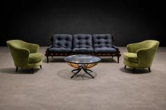  Jean Gillion Brazilian Modern Leather Sofa in Rosewood Leather by Jean Gillon 1970s - 4635948