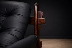  Jean Gillion Brazilian Modern Leather Sofa in Rosewood Leather by Jean Gillon 1970s - 4635950