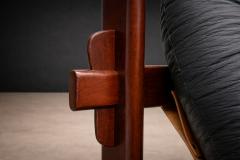  Jean Gillion Brazilian Modern Leather Sofa in Rosewood Leather by Jean Gillon 1970s - 4635952