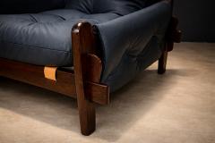  Jean Gillion Brazilian Modern Leather Sofa in Rosewood Leather by Jean Gillon 1970s - 4635954