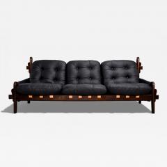  Jean Gillion Brazilian Modern Leather Sofa in Rosewood Leather by Jean Gillon 1970s - 4636105