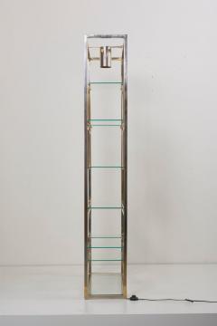  Jean Paul Barray Kim Moltzer Kim Moltzer Brass Silvered Metal and Glass Illuminated Open Display Case - 1076480