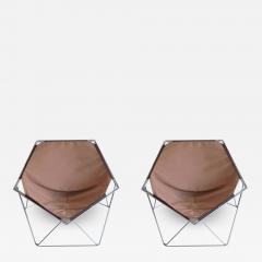  Jean Paul Barray Kim Moltzer Pair of French Mid Century Modern Lounge Chairs Jean Paul Barray Kim Moltzer - 1832994