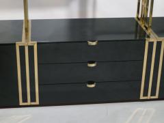  Jean Paul Barray Kim Moltzer Rare Kim Moltzer French Lacquer and brass shelves 1970s - 1114854