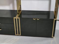  Jean Paul Barray Kim Moltzer Rare Kim Moltzer French Lacquer and brass shelves 1970s - 1114855