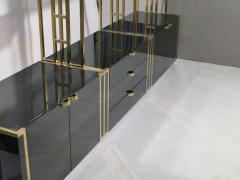  Jean Paul Barray Kim Moltzer Rare Kim Moltzer French Lacquer and brass shelves 1970s - 1114859