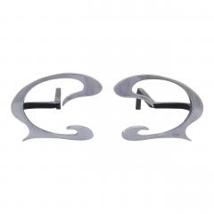  Jean Paul Creations Pair of Stainless Steel Andirons by Jean Paul Creations - 801876