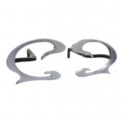  Jean Paul Creations Pair of Stainless Steel Andirons by Jean Paul Creations - 801877