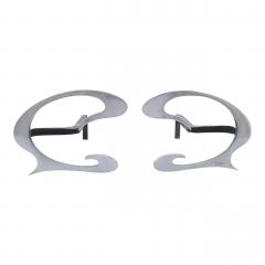  Jean Paul Creations Pair of Stainless Steel Andirons by Jean Paul Creations - 801878