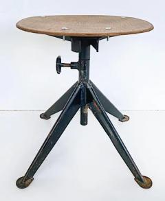  Jean Prouv Re Editions Jean Prouv French Mid Century Industrial Iron Stool Adjustable Wood Seat - 3503020