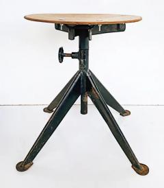  Jean Prouv Re Editions Jean Prouv French Mid Century Industrial Iron Stool Adjustable Wood Seat - 3503121
