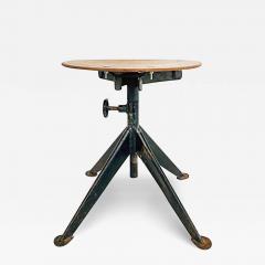  Jean Prouv Re Editions Jean Prouv French Mid Century Industrial Iron Stool Adjustable Wood Seat - 3527496
