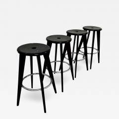  Jean Prouv Re Editions Set of 4 Tabouret Haut Jean Prouv Bar Stool Vitra Dark Oak - 3573615