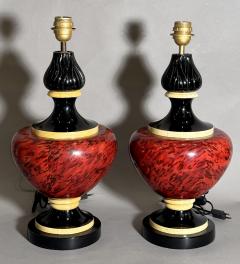  Jean Roger Pair of ceramic lamps France circa 1970 - 3985173