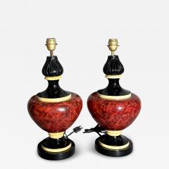  Jean Roger Pair of ceramic lamps France circa 1970 - 3985496