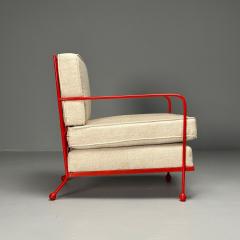  Jean Roy re Re Edition Jean Royere Style Mid Century Modern Croisillon Lounge Chairs Painted Metal - 3677420