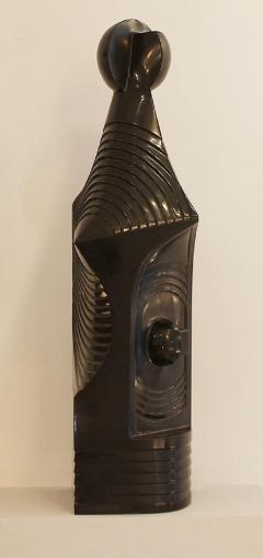  Jef Goris 1970s Black Sculpture In Dark Black Mazy Marble Signed By Jef Goris - 1714661