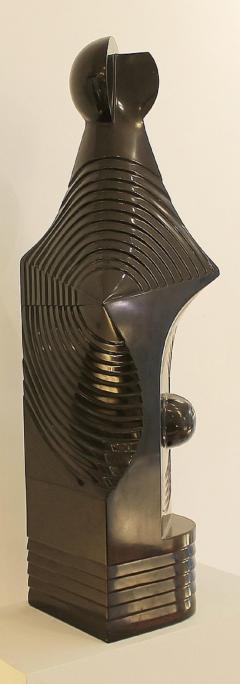  Jef Goris 1970s Black Sculpture In Dark Black Mazy Marble Signed By Jef Goris - 1714671