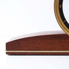  Jefferson Electric Company Mid Century Jefferson Golden View Electric Brass Glass Walnut Mystery Clock - 4465534