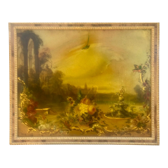 Jennens Bettridge Antique Jennens Bettridge Venetian Oil Painting W Water Fountain - 4107674