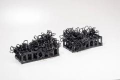  Joanna Poag Joanna Poag Binding Time Black Grid w Flowers and Pods Ceramic Sculpture 2019 - 3539311