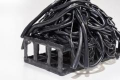  Joanna Poag Joanna Poag Binding Time Black Grid with Coils Ceramic Sculpture 2019 - 3539350