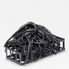  Joanna Poag Joanna Poag Binding Time Black Grid with Coils Ceramic Sculpture 2019 - 3542196